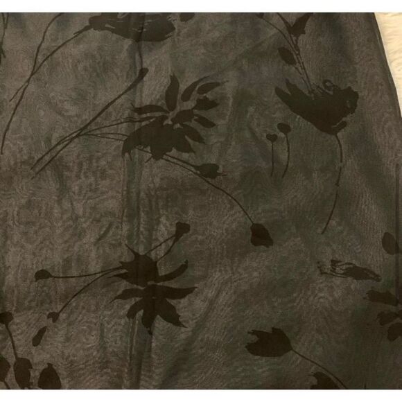 Tahari Women's Silk Skirt Mini Floral Pencil Mid Rise Straight Black Size 14 NWT - Picture 2 of 6